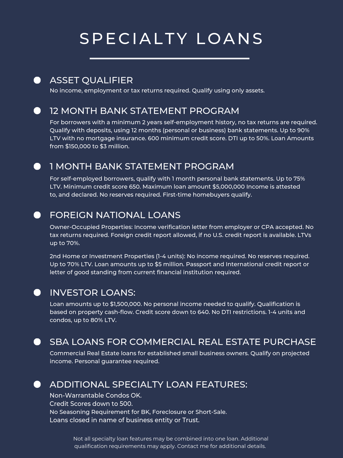 specialty loan